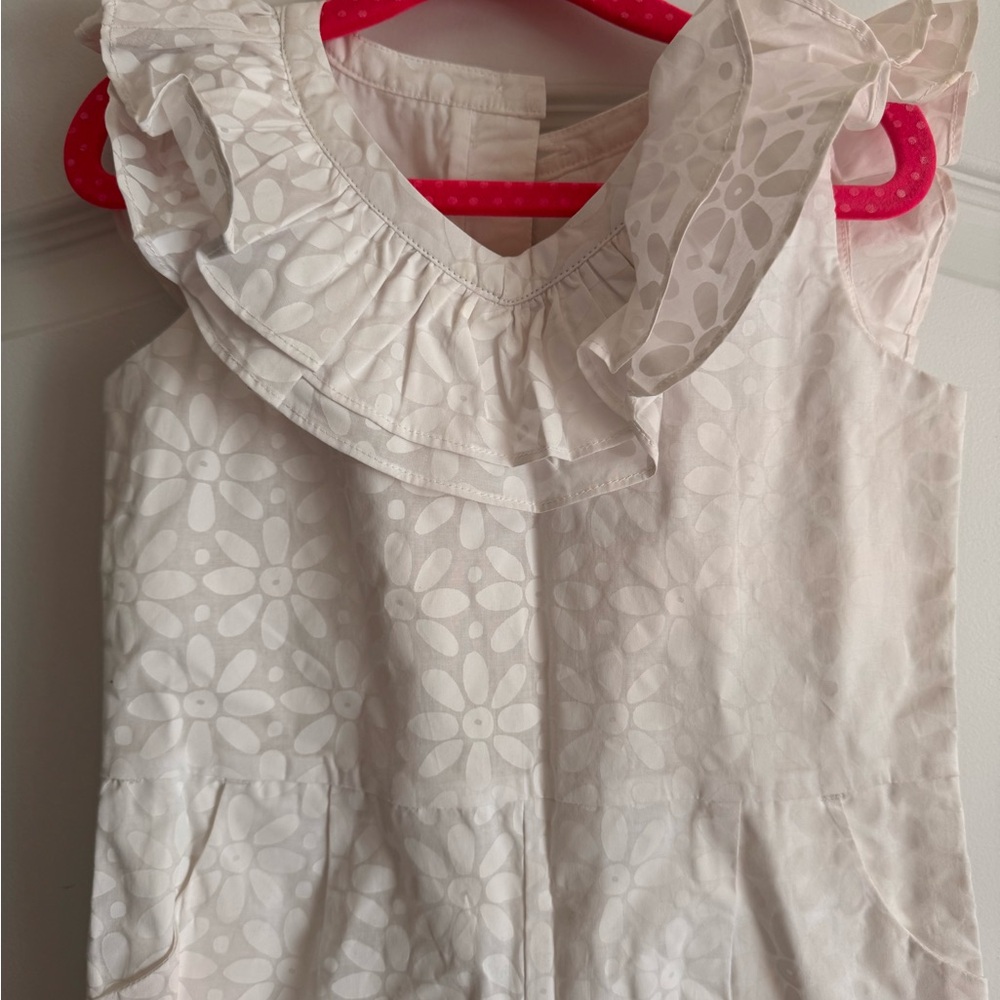 NWT Girls Janie and Jack White Floral Ruffle Jumpsuit